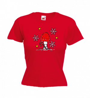 Karácsonyi gombamanócska (női póló)